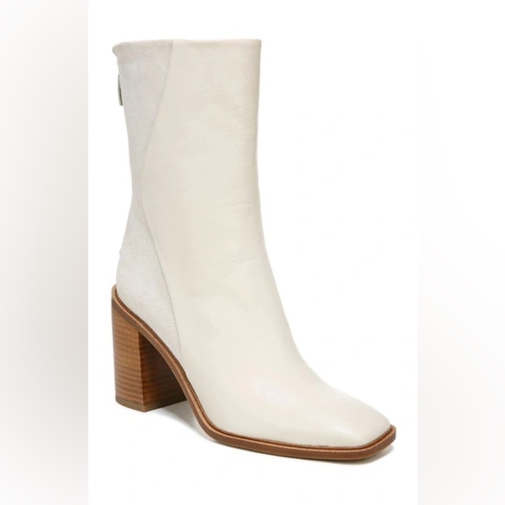 Franco Sarto Steviena Womens Leather Square Toe Mid-Calf Boots